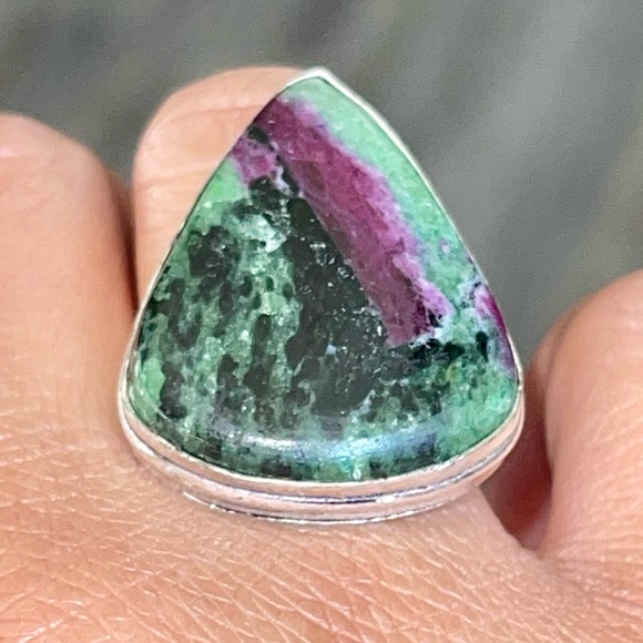 Anyolite Ruby Zoisite Ring Size 7 3/4 - Picture 5 of 16